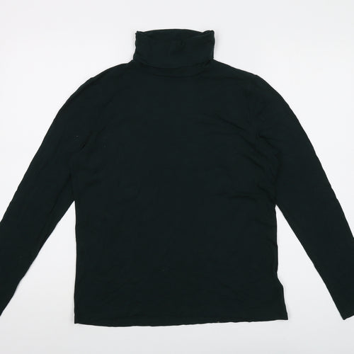 Hobbs Womens Green Viscose Basic T-Shirt Size L Roll Neck