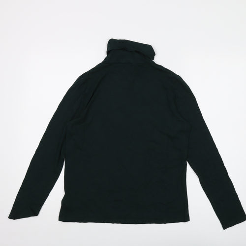 Hobbs Womens Green Viscose Basic T-Shirt Size L Roll Neck