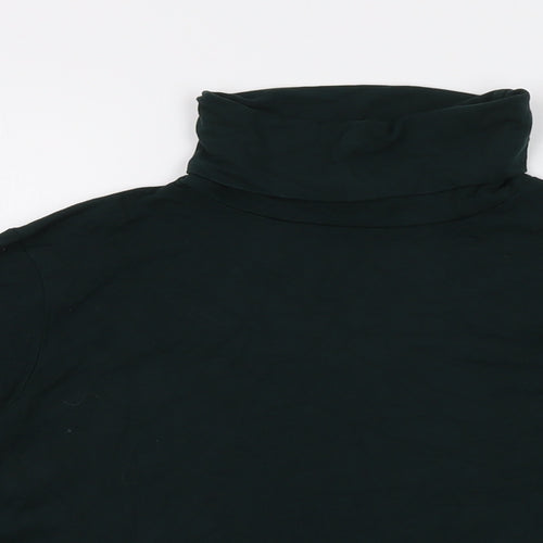 Hobbs Womens Green Viscose Basic T-Shirt Size L Roll Neck
