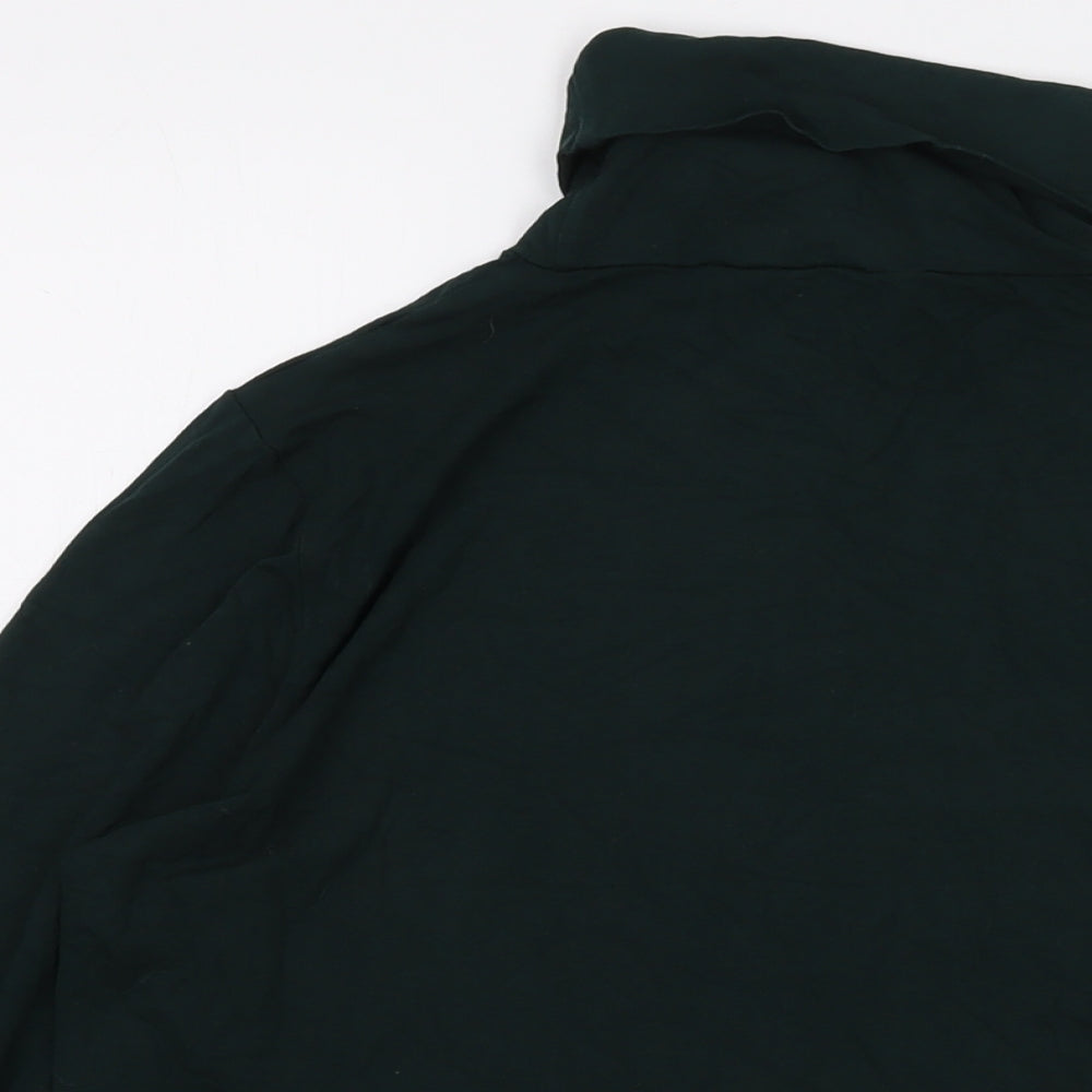 Hobbs Womens Green Viscose Basic T-Shirt Size L Roll Neck