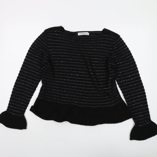 Rinascimento Womens Black Round Neck Acrylic Pullover Jumper Size L