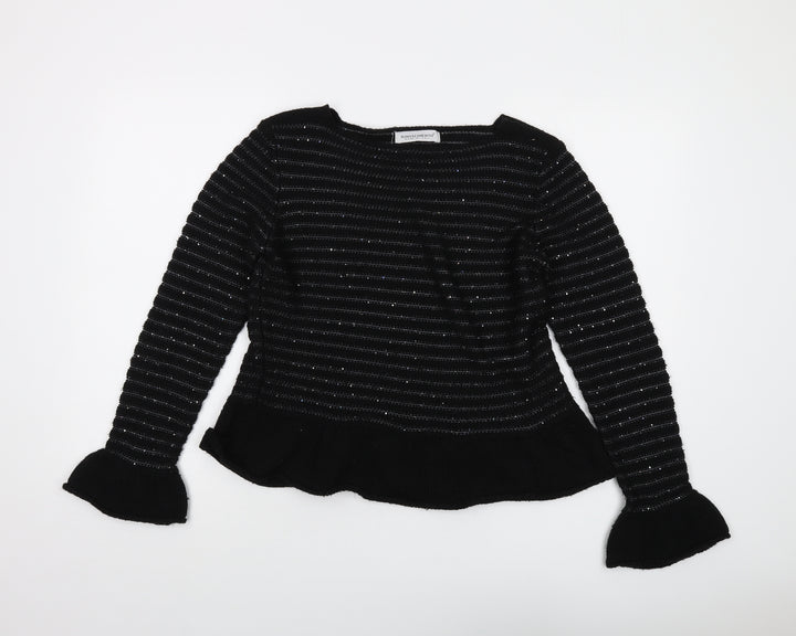 Rinascimento Womens Black Round Neck Acrylic Pullover Jumper Size L