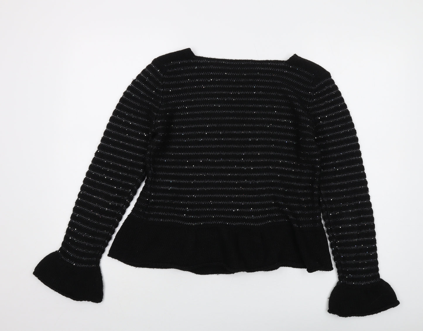 Rinascimento Womens Black Round Neck Acrylic Pullover Jumper Size L