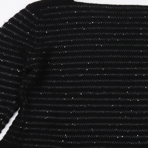 Rinascimento Womens Black Round Neck Acrylic Pullover Jumper Size L