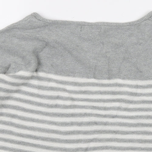 Gap Womens Gold V-Neck Striped Cotton Pullover Jumper Size M