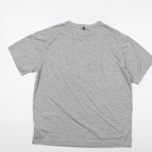 New Balance Mens Grey Polyester T-Shirt Size M Crew Neck