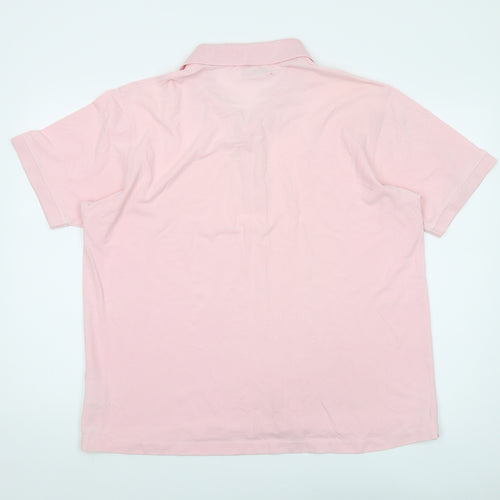 EWM Mens Pink Cotton Polo Size L Collared Button