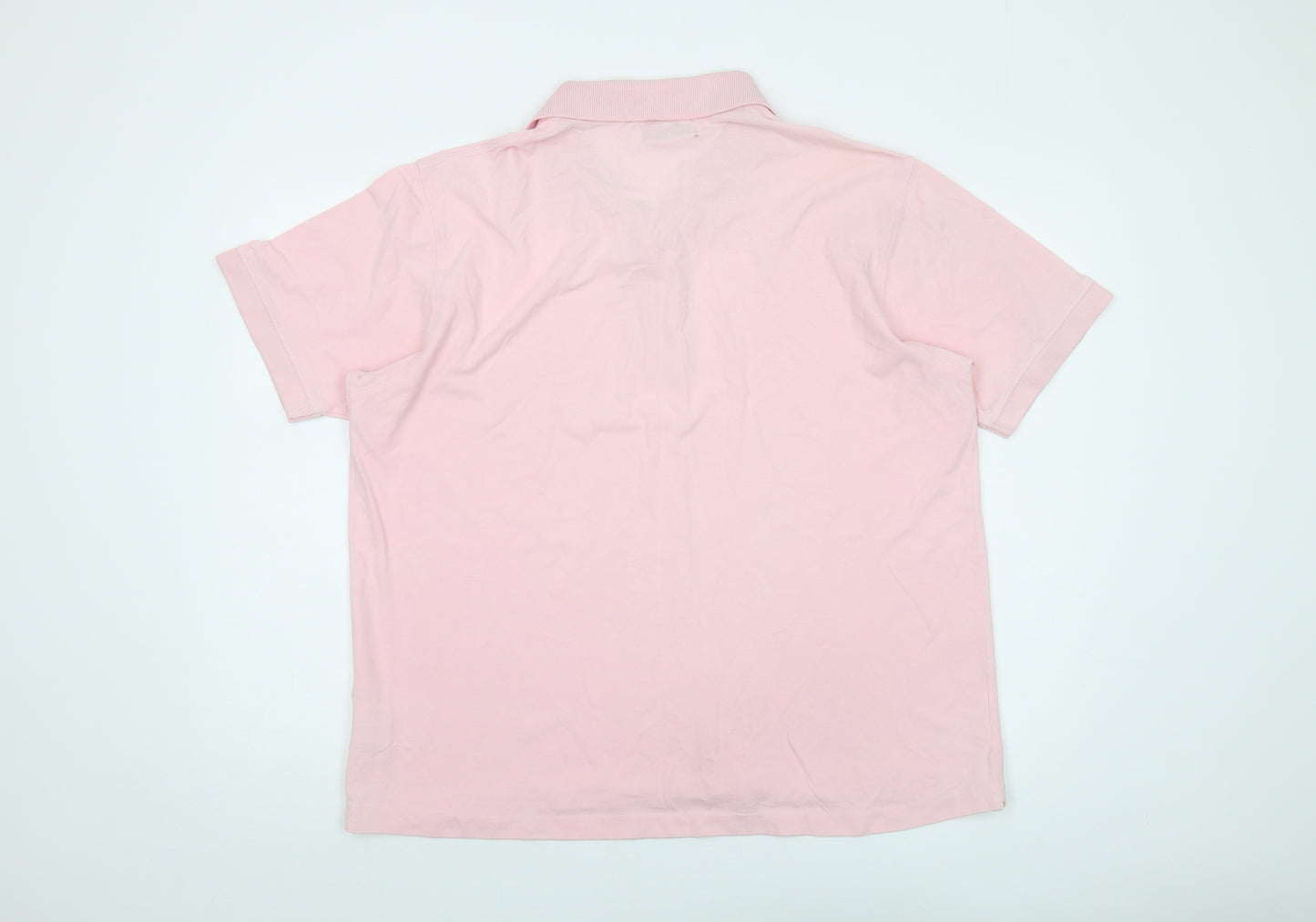 EWM Mens Pink Cotton Polo Size L Collared Button