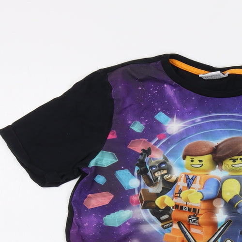 LEGO Boys Black Polyester Basic T-Shirt Size 11 Years Crew Neck Pullover