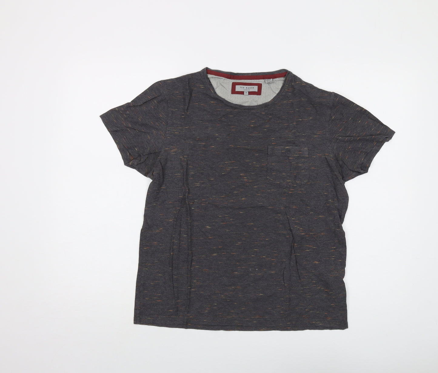 Ted Baker Womens Grey Cotton Basic T-Shirt Size 12 Crew Neck