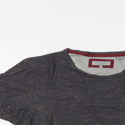 Ted Baker Womens Grey Cotton Basic T-Shirt Size 12 Crew Neck