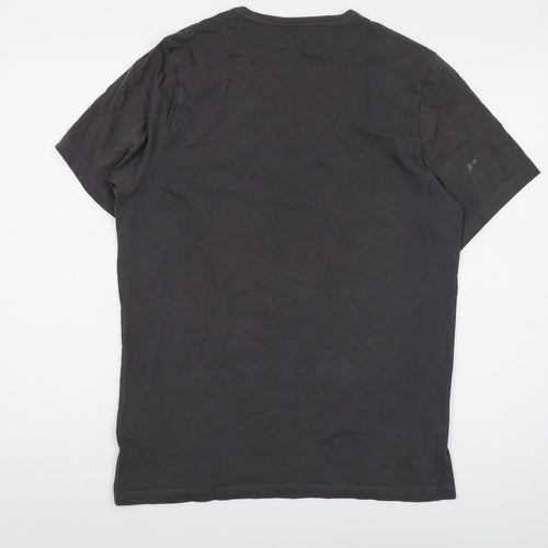 Boss Mens Grey Cotton T-Shirt Size L Crew Neck