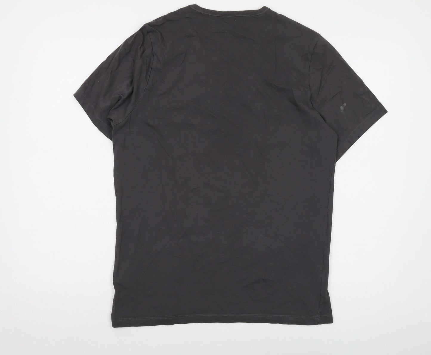 Boss Mens Grey Cotton T-Shirt Size L Crew Neck