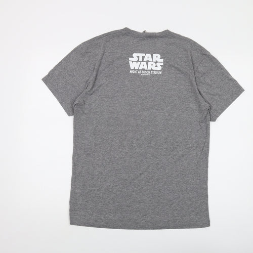 Star Wars Mens Grey Polyester T-Shirt Size M Crew Neck