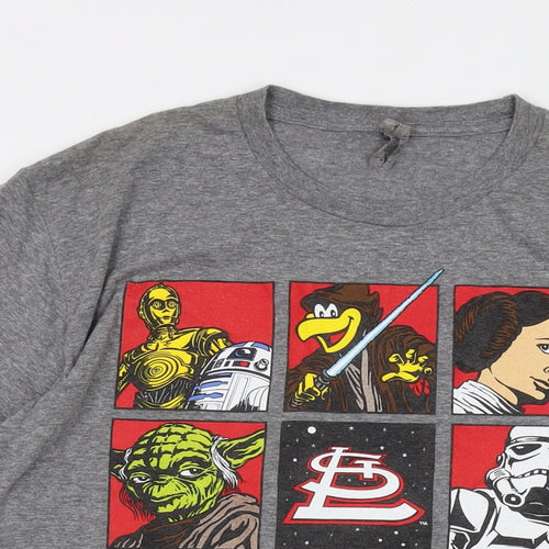 Star Wars Mens Grey Polyester T-Shirt Size M Crew Neck