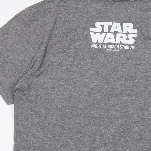 Star Wars Mens Grey Polyester T-Shirt Size M Crew Neck