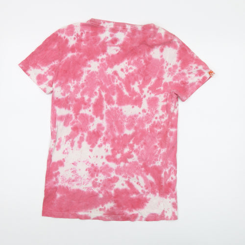 Superdry Womens Pink Cotton Basic T-Shirt Size S Crew Neck