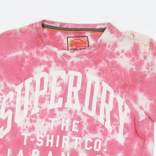 Superdry Womens Pink Cotton Basic T-Shirt Size S Crew Neck