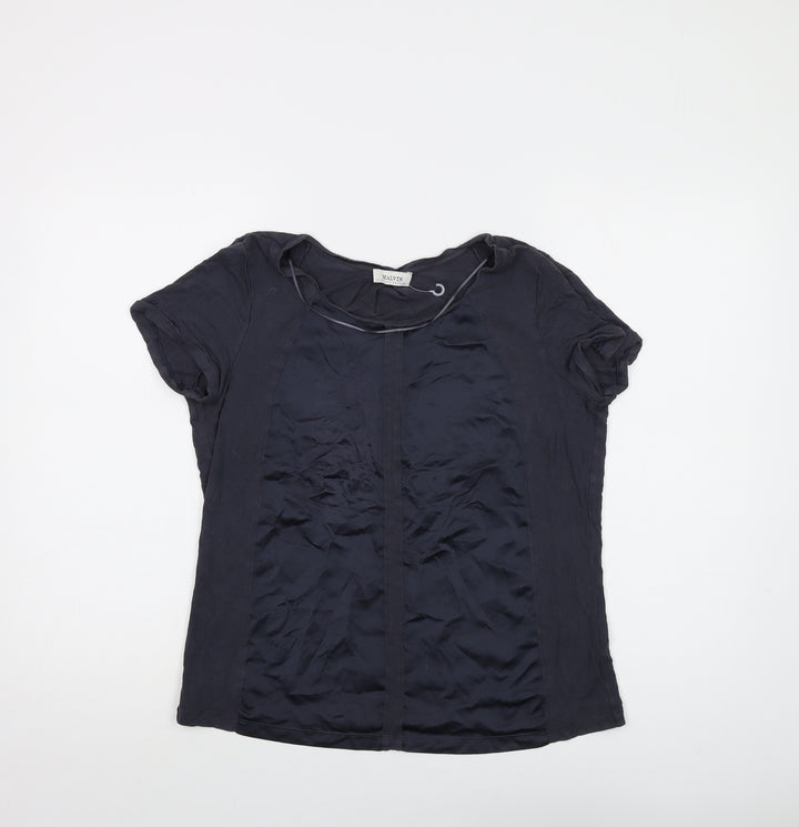 MALVIN Womens Grey Viscose Basic T-Shirt Size M Round Neck