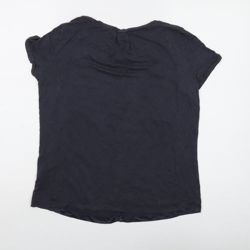 MALVIN Womens Grey Viscose Basic T-Shirt Size M Round Neck