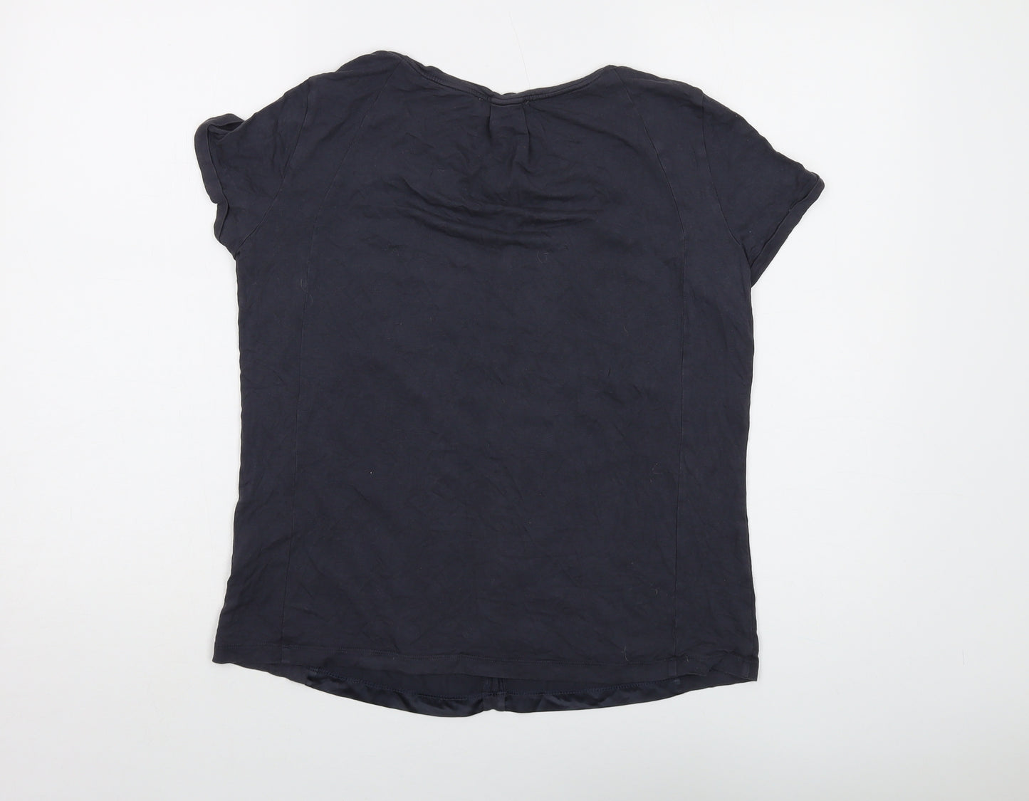 MALVIN Womens Grey Viscose Basic T-Shirt Size M Round Neck