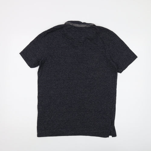 Dissident Mens Blue Cotton Polo Size M Collared Button