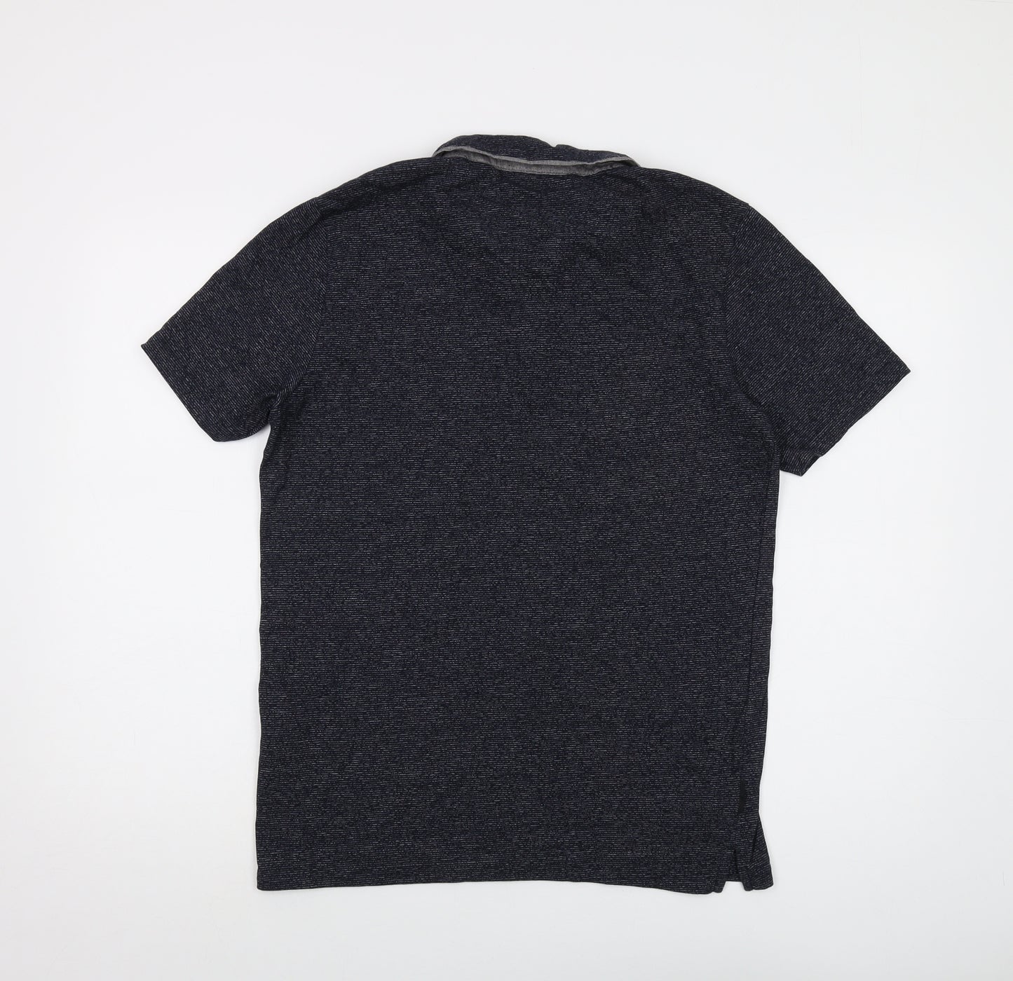 Dissident Mens Blue Cotton Polo Size M Collared Button