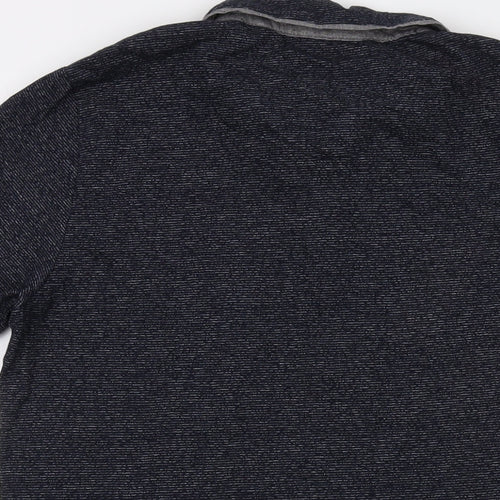 Dissident Mens Blue Cotton Polo Size M Collared Button
