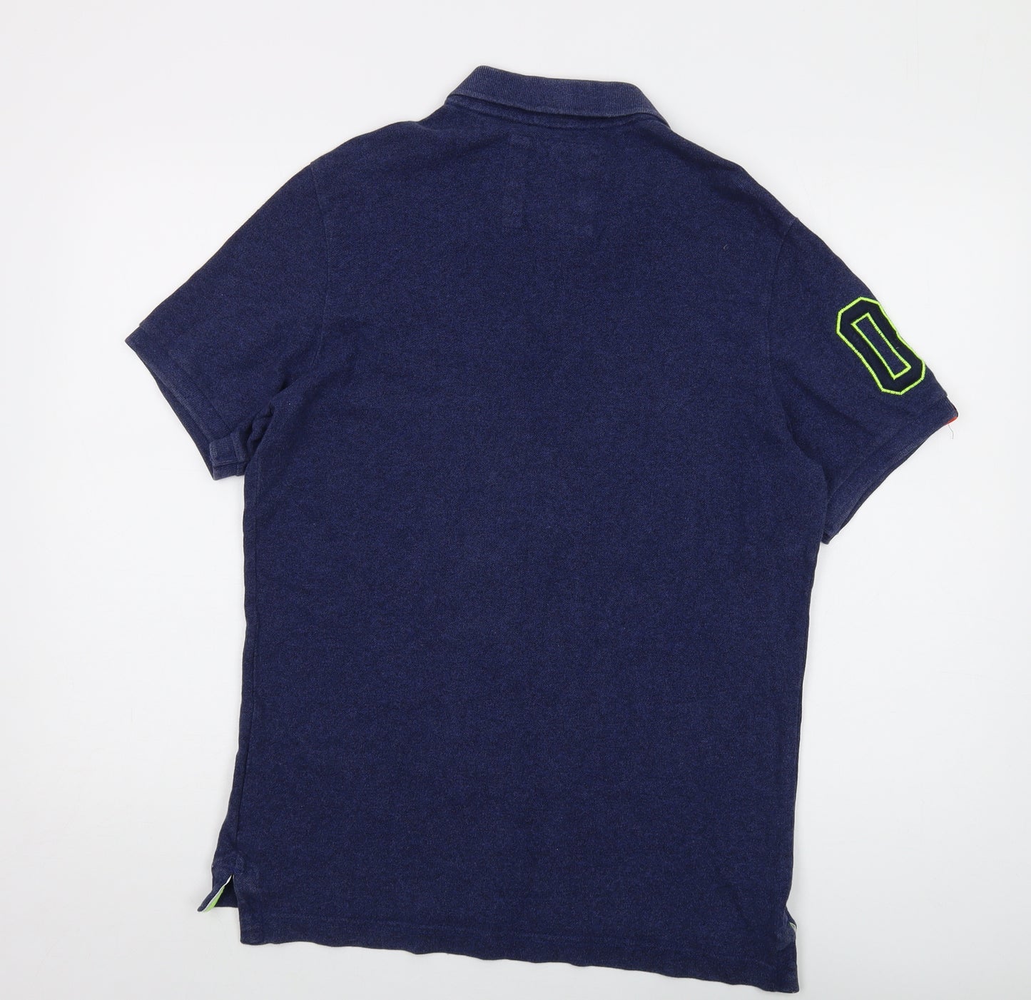 Superdry Mens Blue Cotton Polo Size XL Collared Button