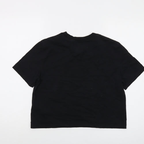 Calvin Klein Womens Black Cotton Basic T-Shirt Size L Crew Neck