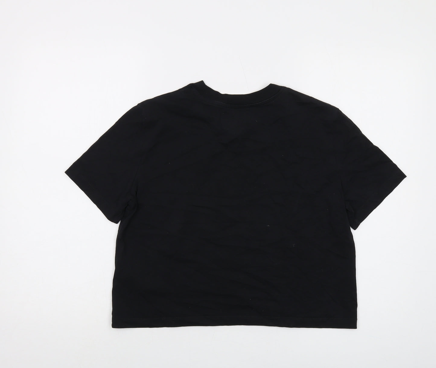 Calvin Klein Womens Black Cotton Basic T-Shirt Size L Crew Neck