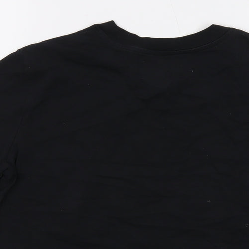 Calvin Klein Womens Black Cotton Basic T-Shirt Size L Crew Neck