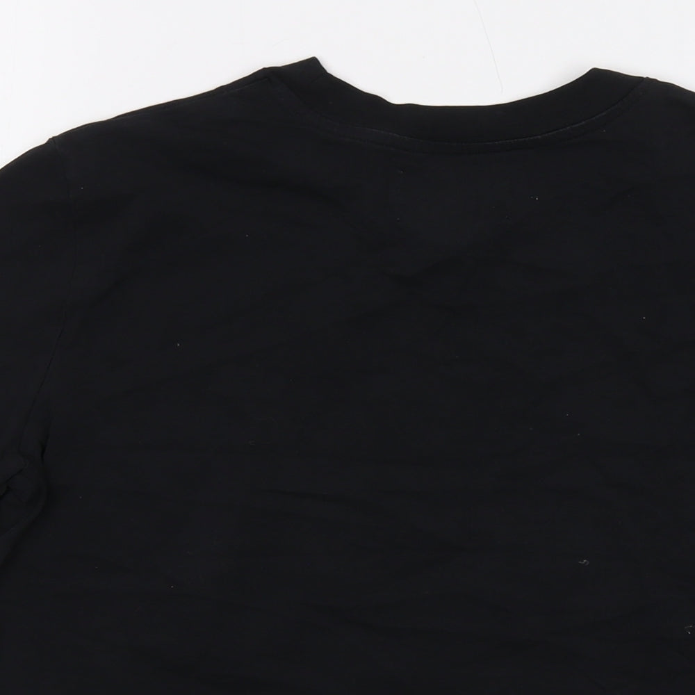 Calvin Klein Womens Black Cotton Basic T-Shirt Size L Crew Neck