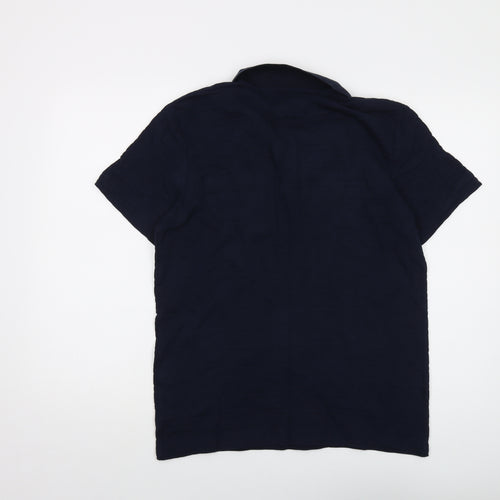 TOM TAILOR Mens Blue Cotton Polo Size M Collared Button