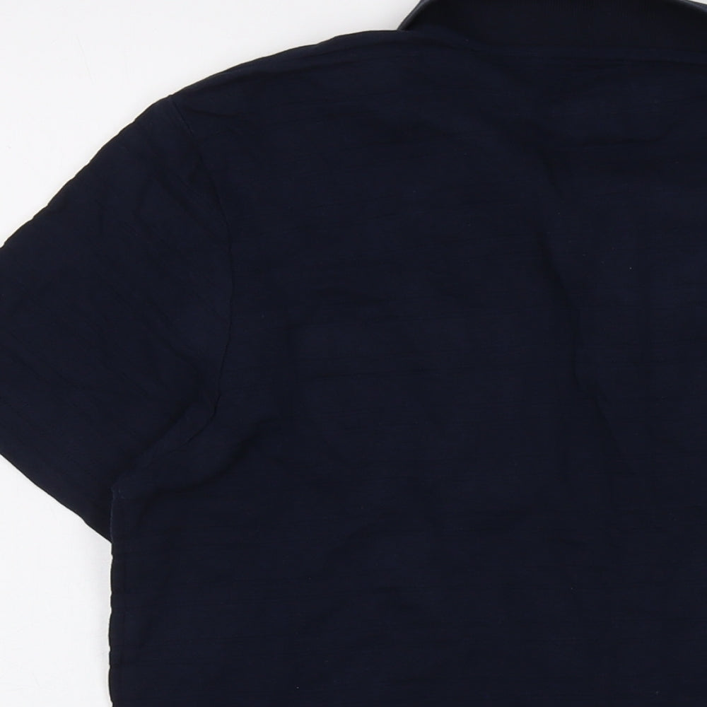 TOM TAILOR Mens Blue Cotton Polo Size M Collared Button