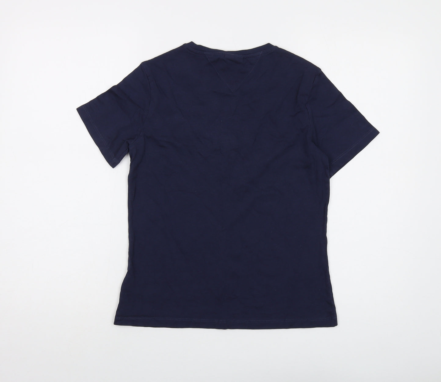 Tommy Hilfiger Womens Blue Cotton Basic T-Shirt Size S Crew Neck