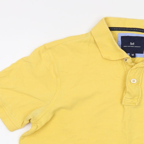 Crew Clothing Mens Yellow Cotton Polo Size M Collared Button