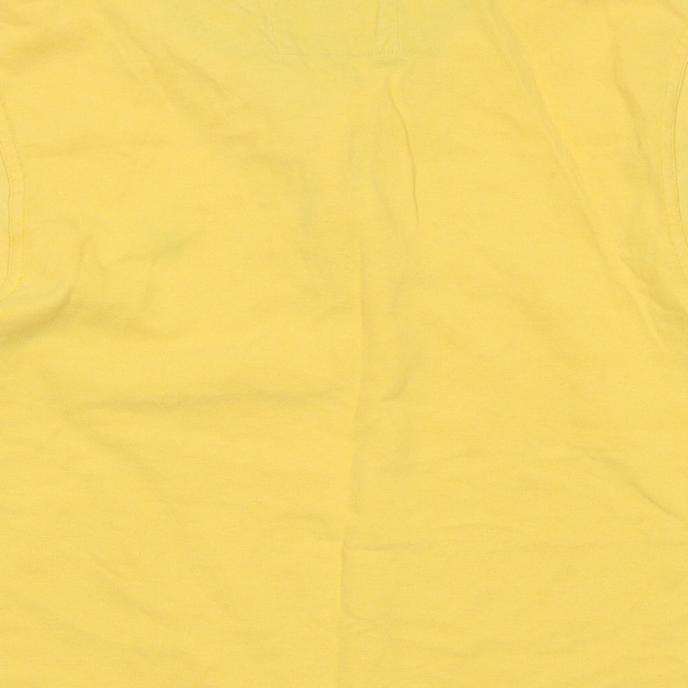 Crew Clothing Mens Yellow Cotton Polo Size M Collared Button