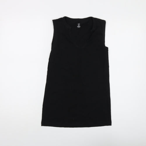 Gap Womens Black Cotton Basic Tank Size S V-Neck