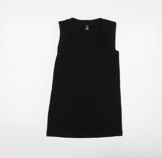 Gap Womens Black Cotton Basic Tank Size S V-Neck