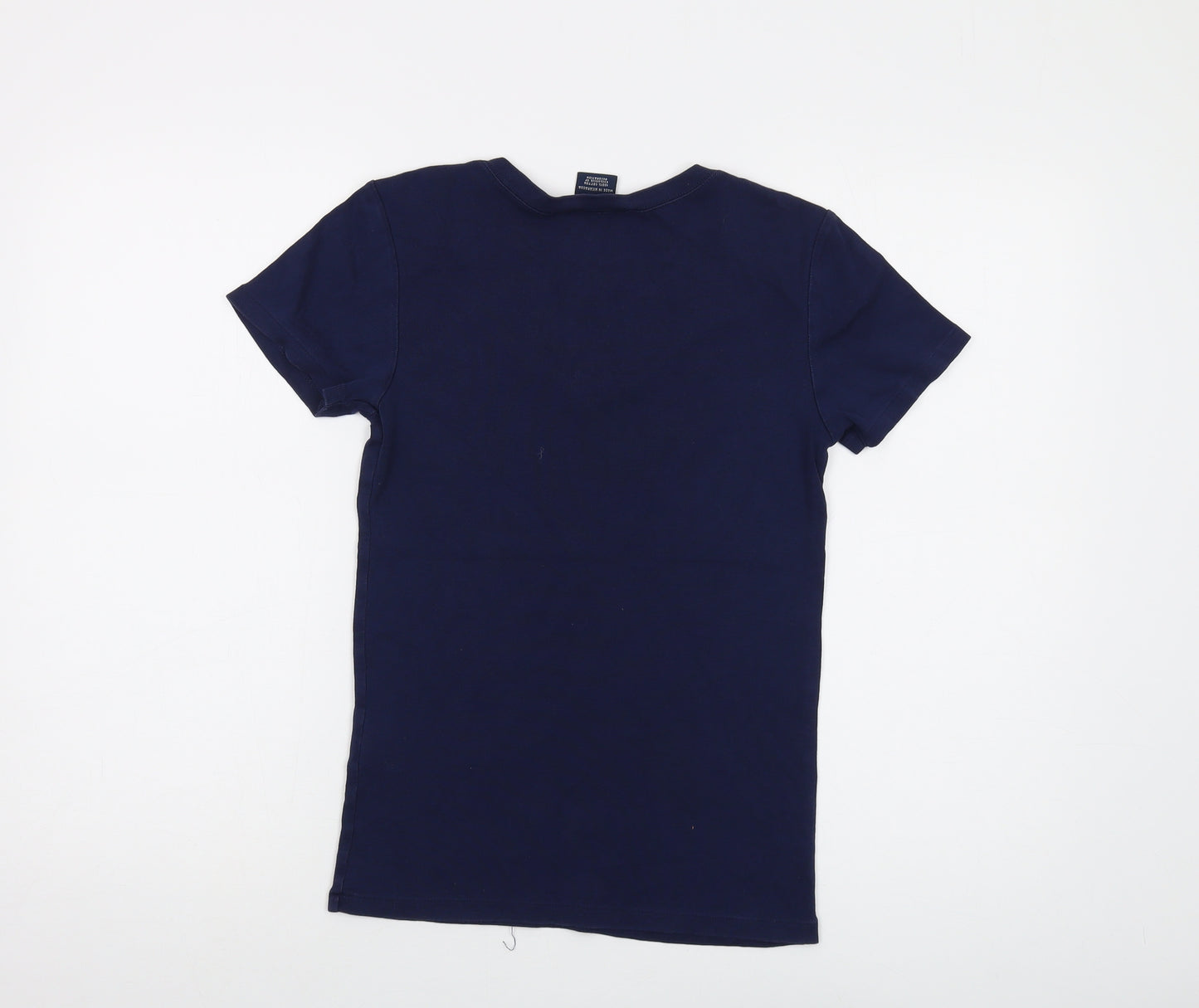 Polo Ralph Lauren Womens Blue Cotton Basic T-Shirt Size M V-Neck