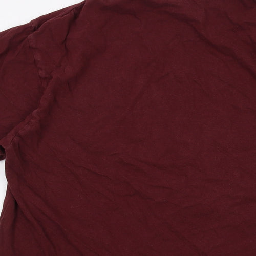 The Dude Mens Red Cotton T-Shirt Size L Crew Neck