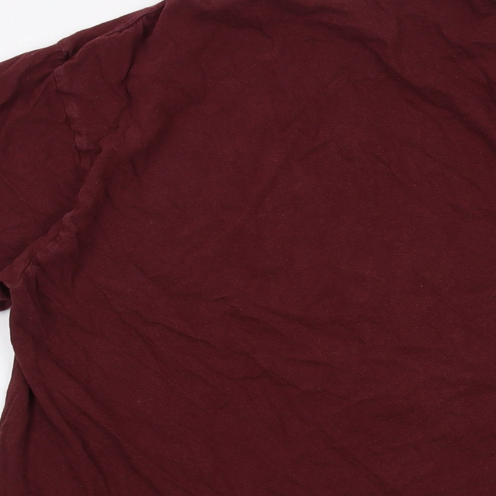 The Dude Mens Red Cotton T-Shirt Size L Crew Neck