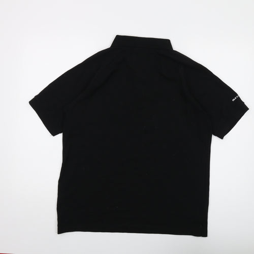 DLX Mens Black Cotton Polo Size M Collared Button