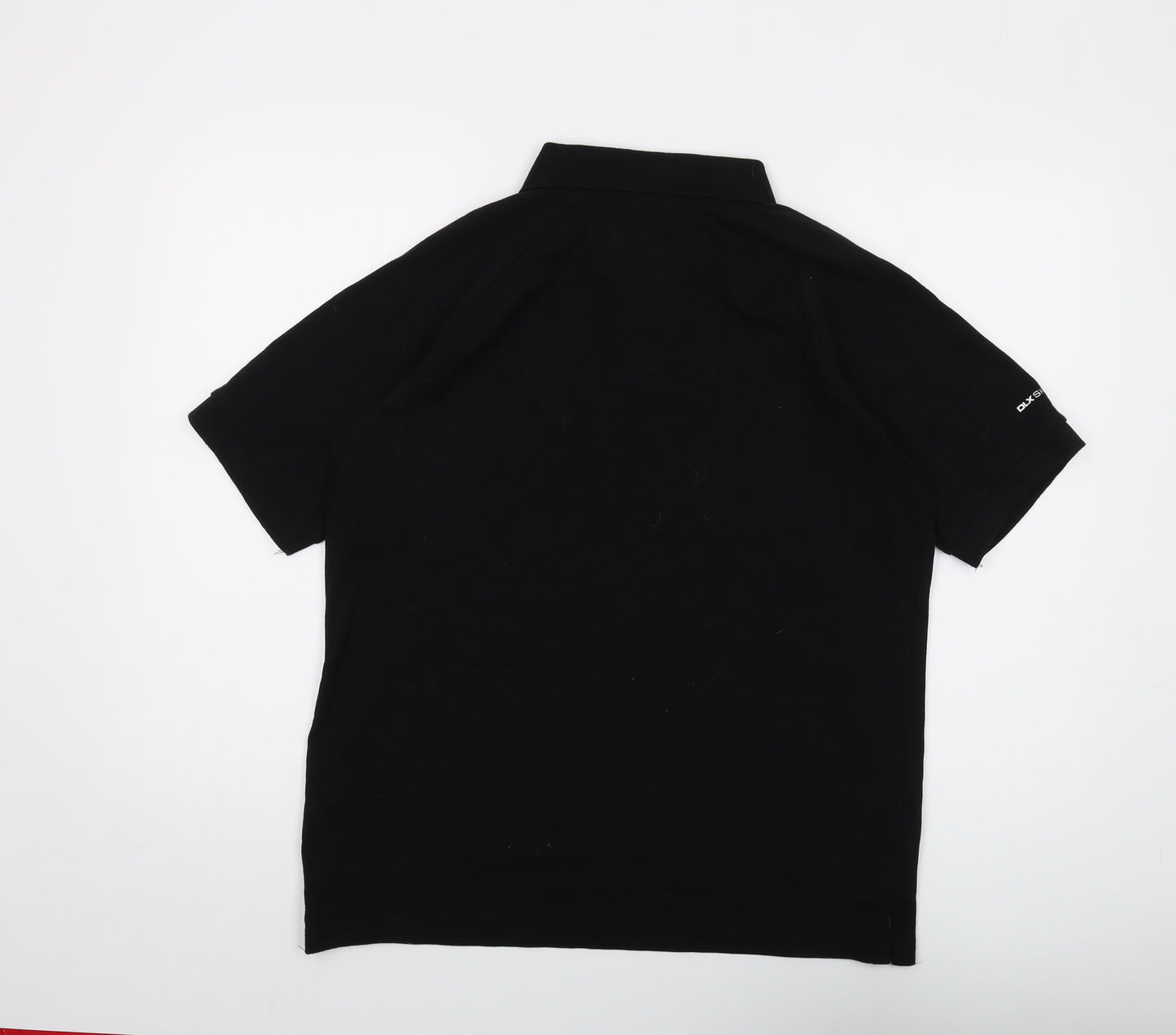 DLX Mens Black Cotton Polo Size M Collared Button