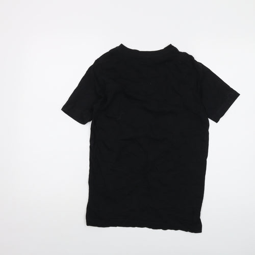 Nike Boys Black Cotton Basic T-Shirt Size 11-12 Years Crew Neck Pullover