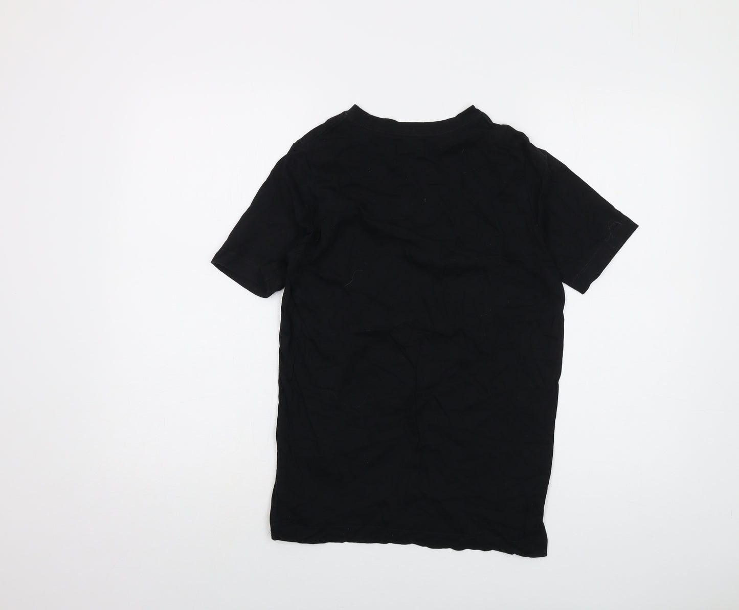 Nike Boys Black Cotton Basic T-Shirt Size 11-12 Years Crew Neck Pullover