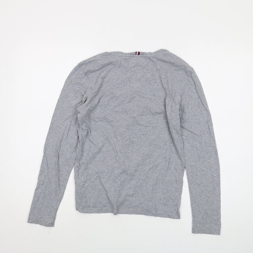 Tommy Hilfiger Boys Grey Cotton Basic T-Shirt Size 14 Years Crew Neck Pullover