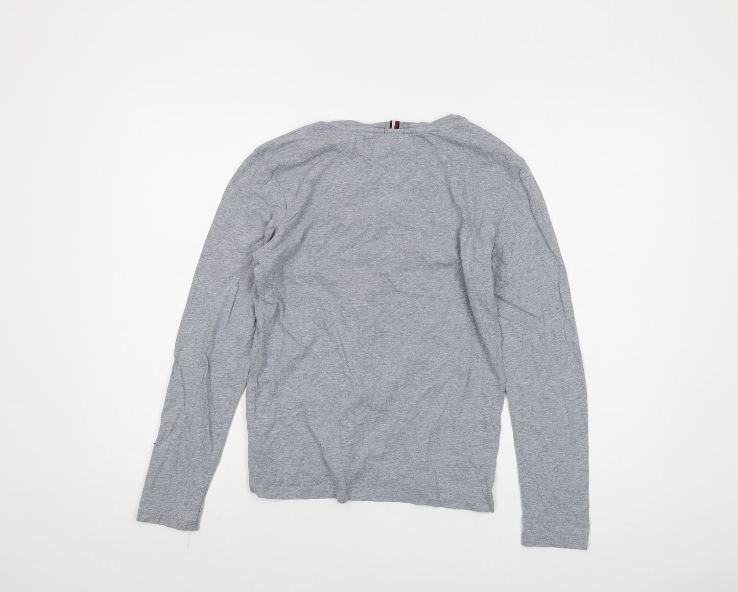 Tommy Hilfiger Boys Grey Cotton Basic T-Shirt Size 14 Years Crew Neck Pullover