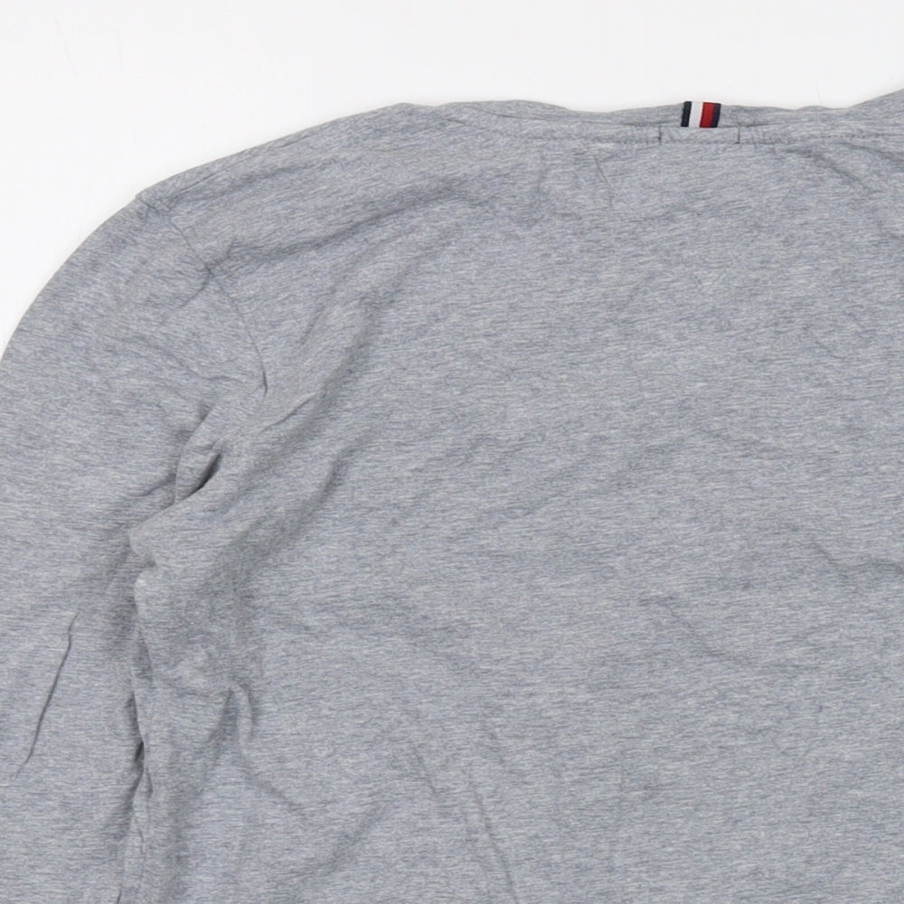 Tommy Hilfiger Boys Grey Cotton Basic T-Shirt Size 14 Years Crew Neck Pullover